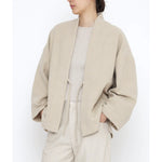 reversible quilted jacket in oatmeal