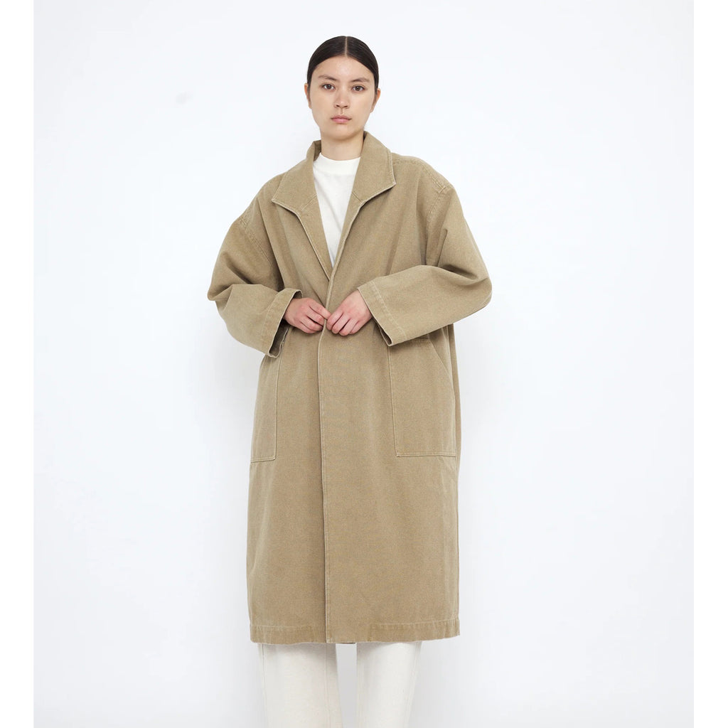 spring lapel coat in washed kelp