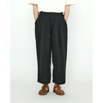 linen pleated trouser in black