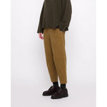 elastic pull-up trouser in kelp brown