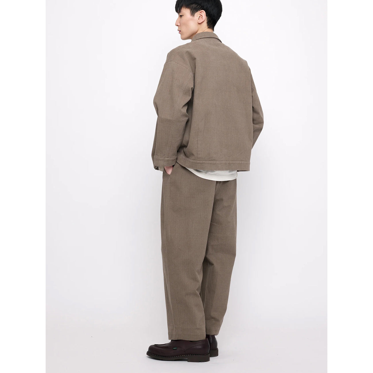 pleated trouser in umber