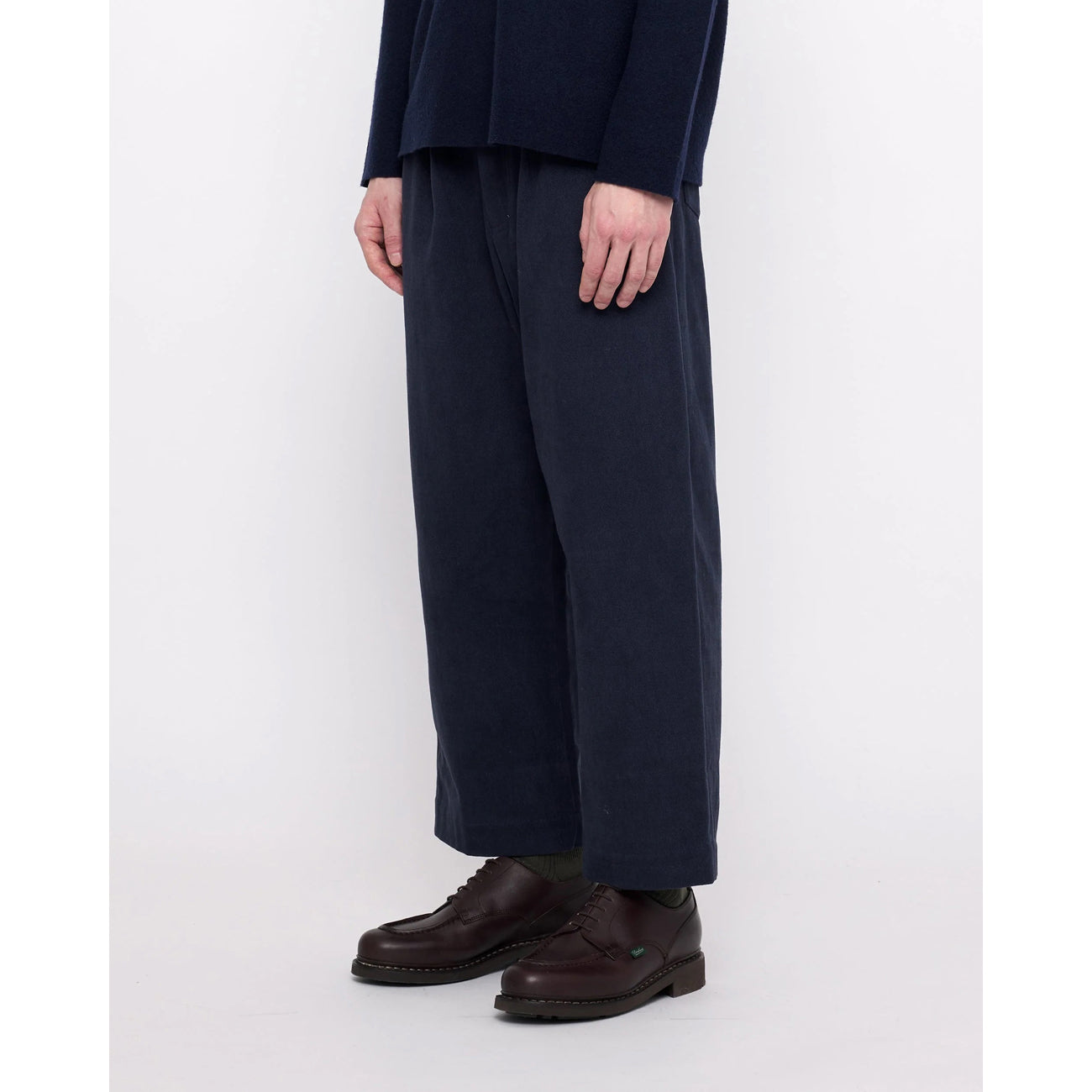 curved leg trouser in navy