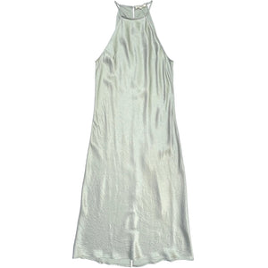 high neck bias dress in sage