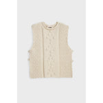 hand knit gilet in natural wool