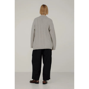 roan wrap cardigan in fog