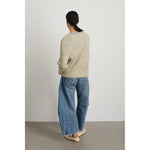 roll neck shaker stitch in ecru / black