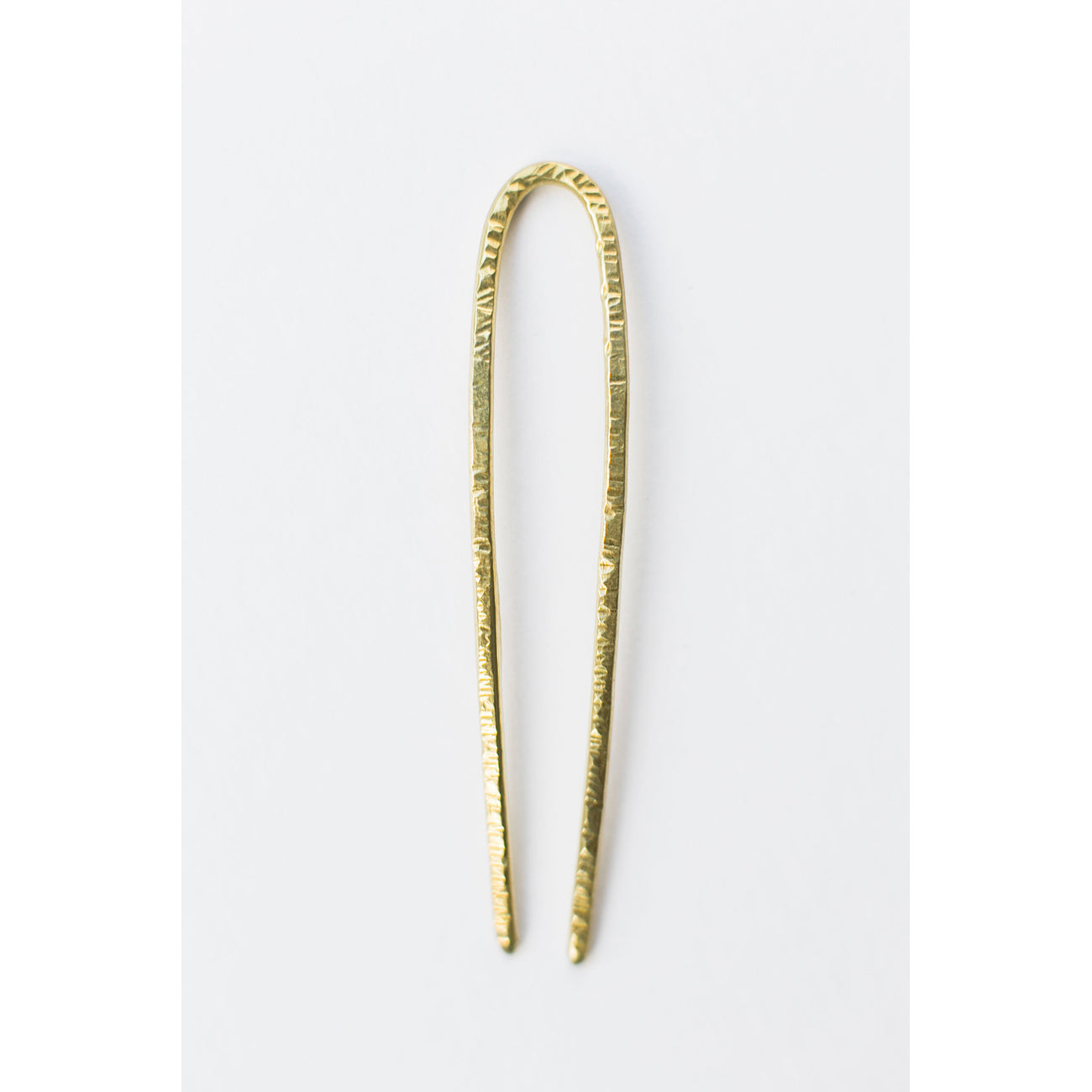 brass hammered mini hair pin