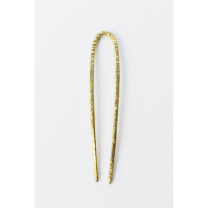 brass hammered mini hair pin