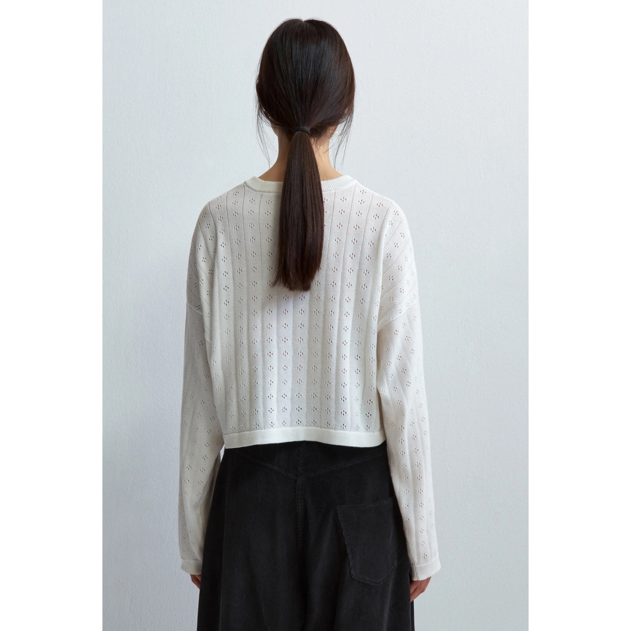 perlé cardigan in white