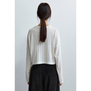 perlé cardigan in white