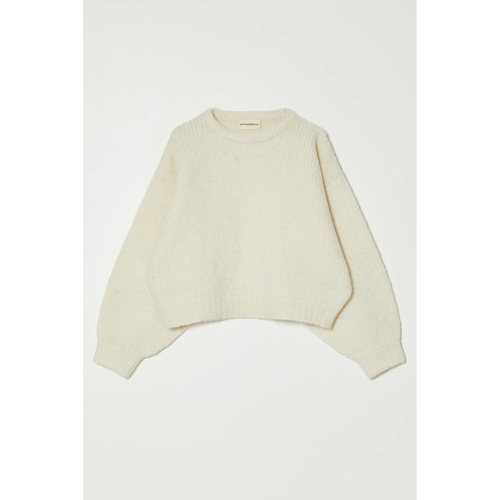 balloon sleeve sweater in cream