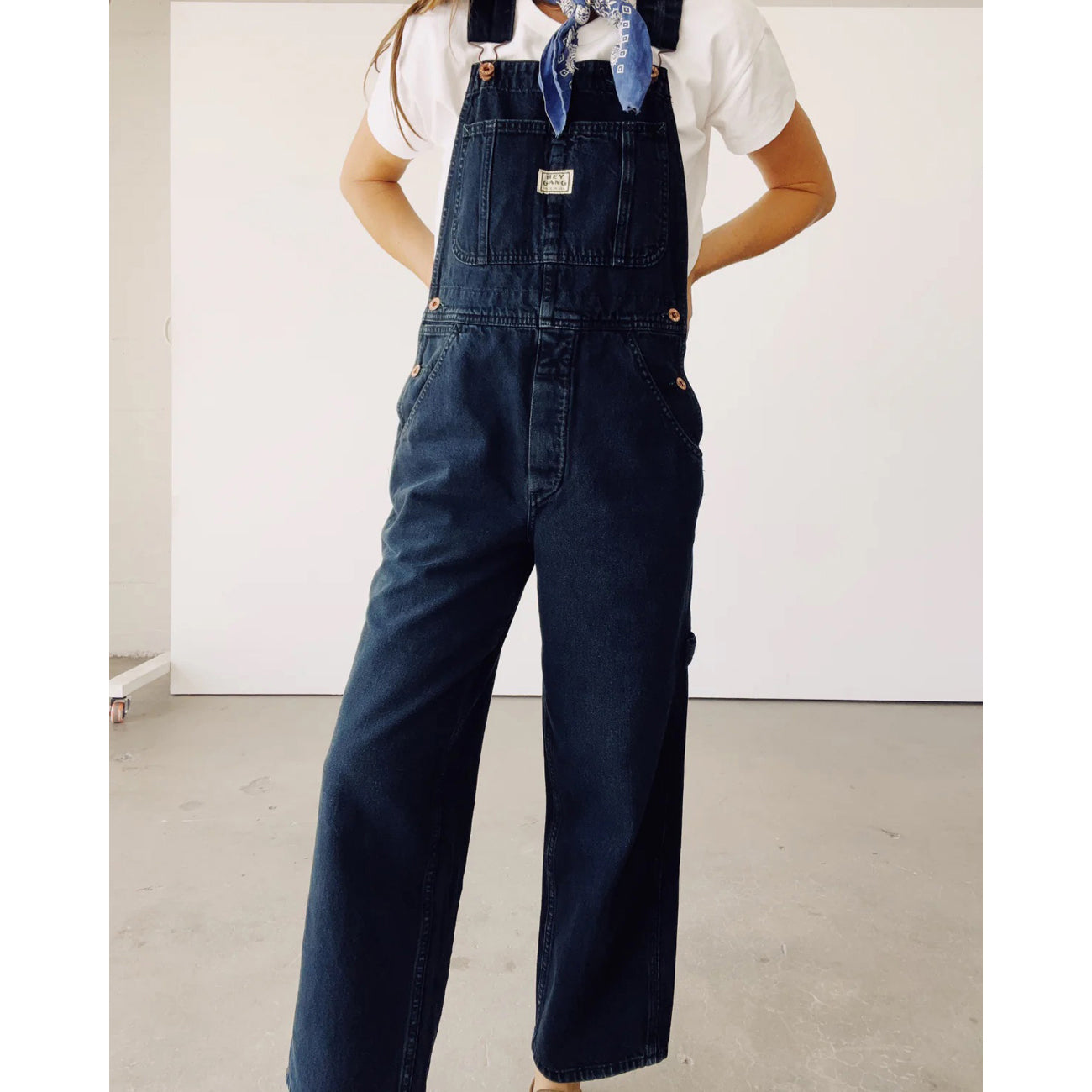 the miner overalls in black denim