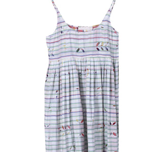 handloom slip dress in eyelet stripe