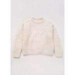 hand-knit bevel sweater in cream