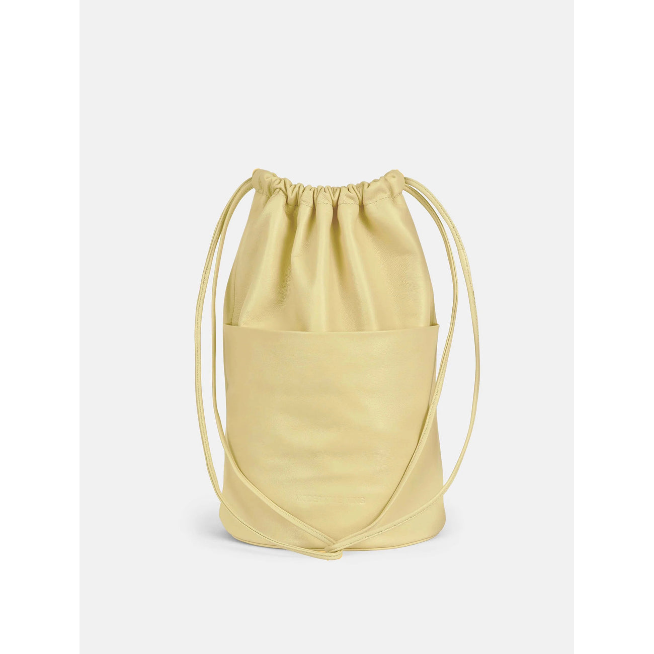 tall drawstring bucket in butter