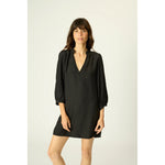 maria dress in black silk