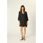 maria dress in black silk