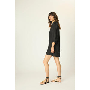 maria dress in black silk