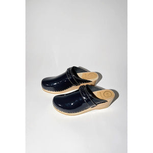 bridget clog in navy patent