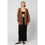 amelia cardigan in medium brown