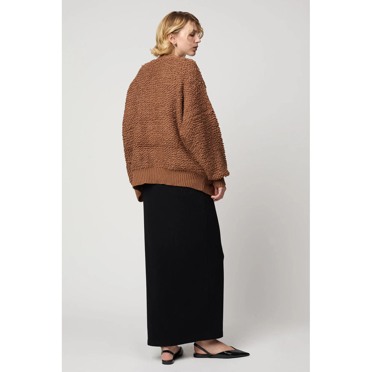 amelia cardigan in medium brown