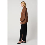 amelia cardigan in medium brown