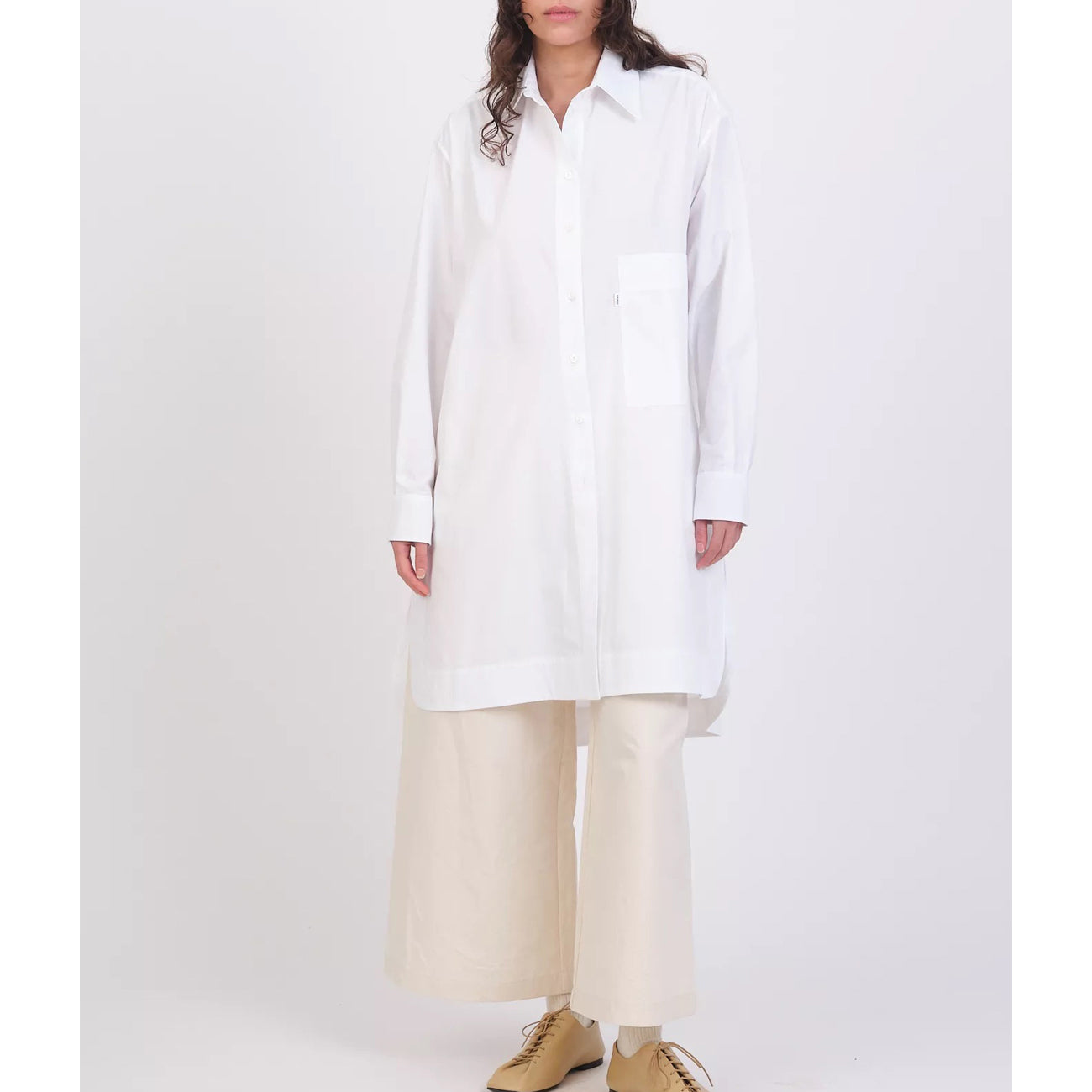 big shirt in ecru linen