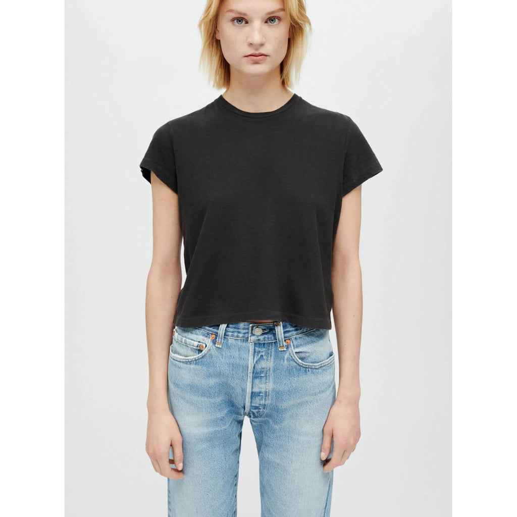 1950s boxy tee in washed black