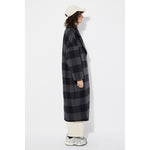 setut checkered coat in navy check