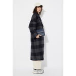 setut checkered coat in navy check