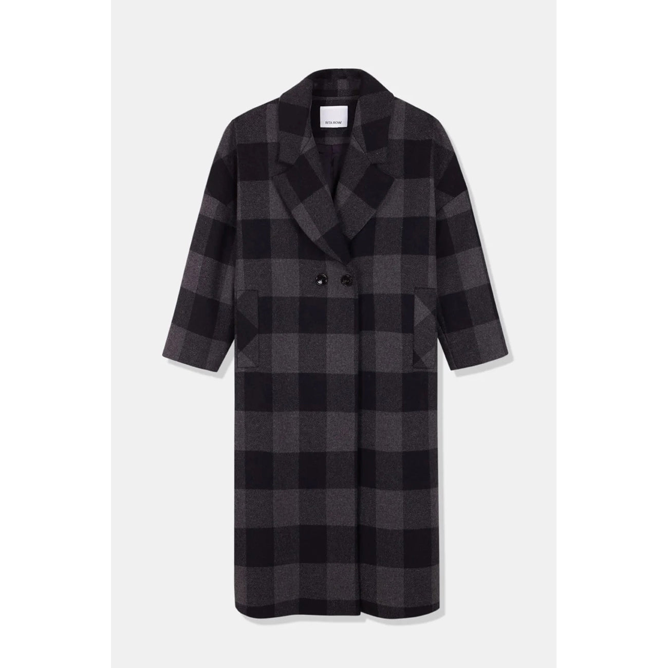 setut checkered coat in navy check