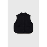 boxy cotton waistcoat in black