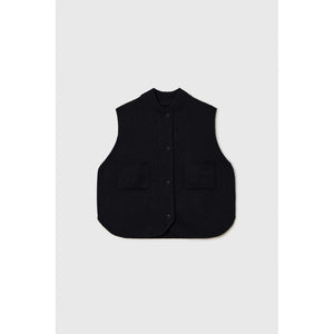 boxy cotton waistcoat in black