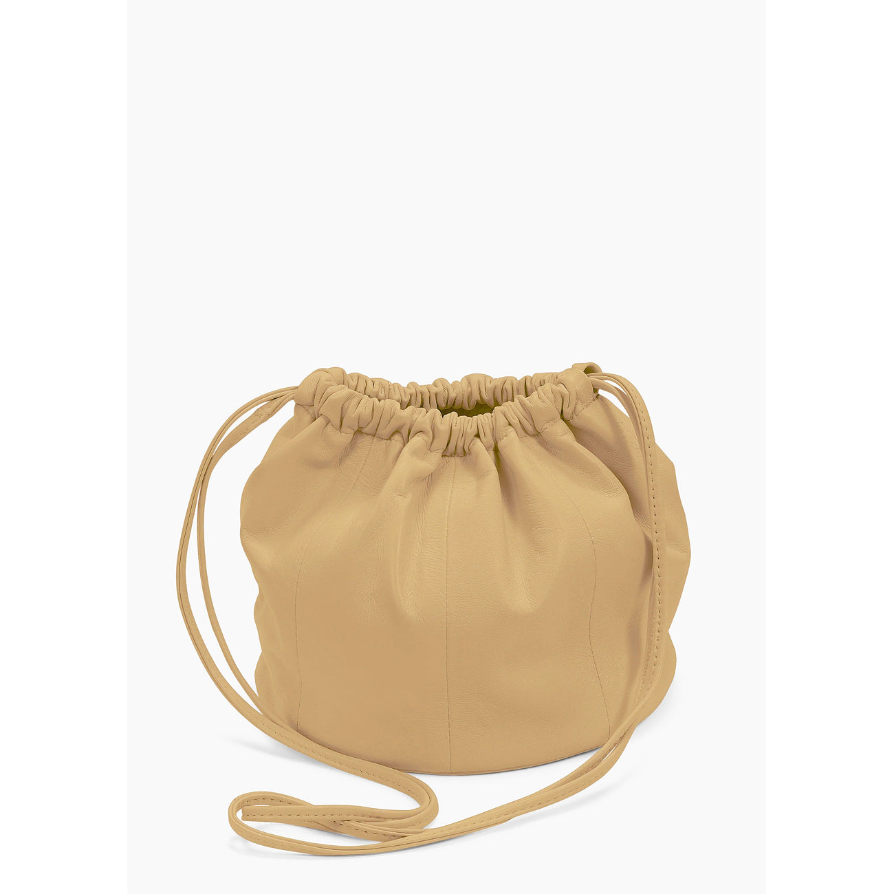 drum drawstring bucket in camel