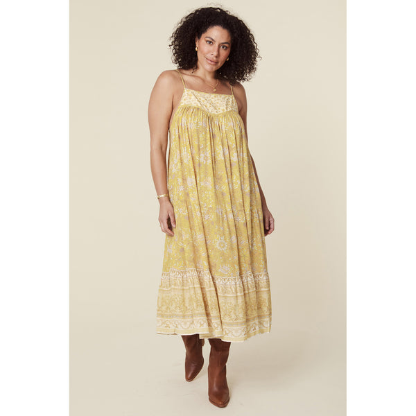 Spell Mossy Strappy Midi Dress in Lemonade – a case of you