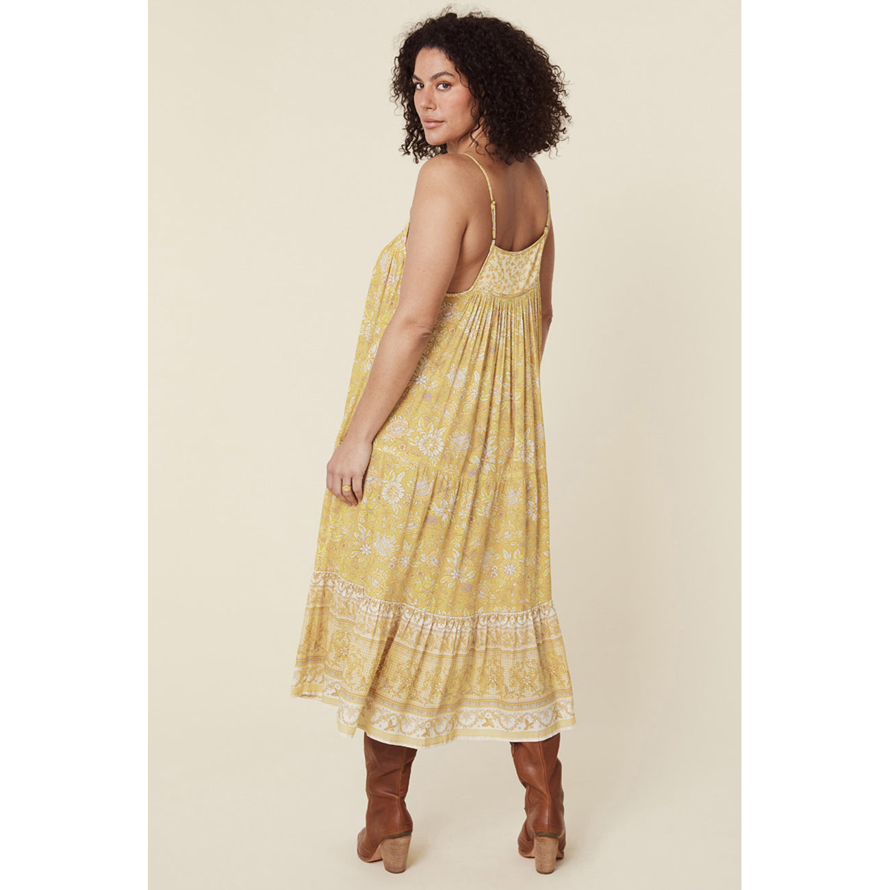 Spell Mossy Strappy Midi Dress in Lemonade – a case of you